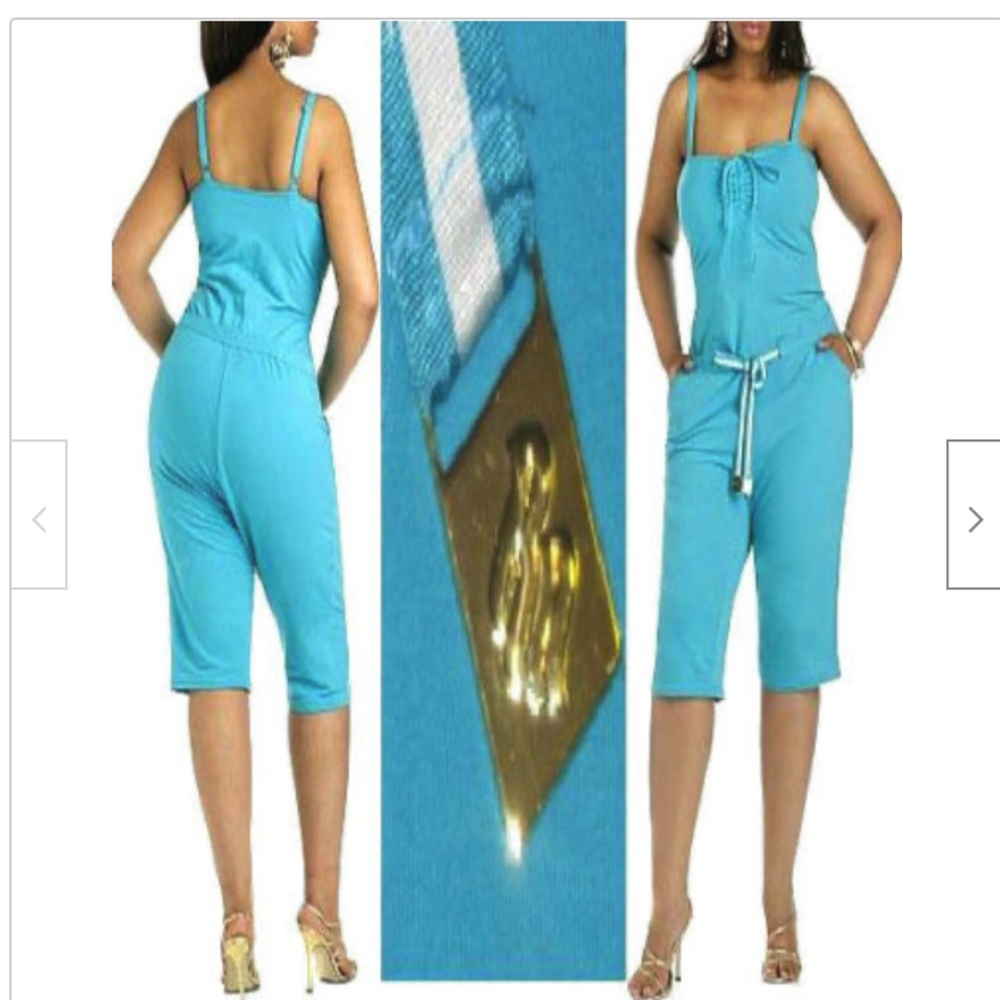 NEW Rocawear Stretch CAPRI Crop ROMPER Jumpsuit 2X  18 20 PLUS SIZE